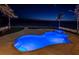 Backyard pool and spa with lush landscaping on beach at twilight at 15912 Gulf Blvd, Redington Beach, FL 33708