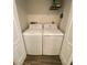 Convenient laundry closet with a washer and dryer, located behind white doors at 2070 Lakeview Dr # 206, Clearwater, FL 33763