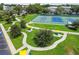 Aerial shot of tennis courts and park area at 2441 Persian Dr # 53, Clearwater, FL 33763