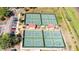 Aerial view of eight well-maintained pickleball courts at 2517 Lynx Rd # 20, Sun City Center, FL 33573