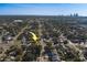 Aerial view of residential homes with the city skyline in the distance at 2749 16Th N Ave, St Petersburg, FL 33713