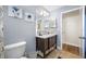 Modern bathroom with updated vanity and a separate shower at 4043 93Rd N Ter, Pinellas Park, FL 33782