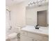 Clean bathroom with single sink vanity and shower at 12710 Early Run Ln, Riverview, FL 33578