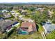 Aerial view of home and neighborhood, highlighting the property's location at 17112 Downs Dr, Odessa, FL 33556