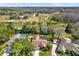 Aerial view of house and community, showcasing surrounding landscape at 17112 Downs Dr, Odessa, FL 33556