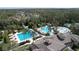 Aerial view of resort-style pool and expansive deck area at 26848 Shoregrass Dr, Wesley Chapel, FL 33544