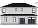 Illustration of home's rear facade with symmetrical window placement and simple architectural details at 3801 Luma Dr, Holiday, FL 34691