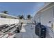 Backyard with a gravel area and a boat trailer at 4440 Huntington Ne St, St Petersburg, FL 33703