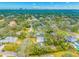 An aerial view of a peaceful neighborhood with tree-lined streets, showcasing the residential architecture and community layout at 4636 W Longfellow Ave, Tampa, FL 33629