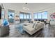 Open concept living area with modern furniture and water views at 5120 Marina Way # 14002, Tampa, FL 33611