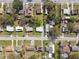 This aerial view displays the house within the surrounding neighborhood at 8303 Croton Ave, Tampa, FL 33619