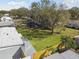 An expansive backyard featuring a large tree providing ample shade with a well-maintained lawn and bordered by wooden fences at 8303 Croton Ave, Tampa, FL 33619