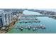 Aerial view of a marina with many boats at 9495 Blind Pass Rd # 605, St Pete Beach, FL 33706