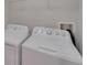 Laundry area featuring new white washer and dryer at 12973 Dream Catcher Way, Riverview, FL 33579