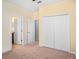 Bedroom featuring a double closet, neutral walls, and carpeted floor at 13192 Royal Pines Ave, Riverview, FL 33579