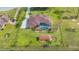 Expansive backyard with a pool, screened-in lanai, mature landscaping, and an additional building at 14739 Vista View Ct, Dade City, FL 33523