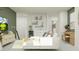 Finished basement with wet bar and comfortable seating at 18429 Serene Lake Loop, Lutz, FL 33548