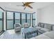 This modern living room features floor to ceiling windows with views of the bay at 1972 Dolphin S Blvd, St Petersburg, FL 33707