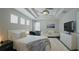 Bright main bedroom featuring a decorative ceiling, many windows, and a luxurious contemporary design at 3328 W Palmetto St, Tampa, FL 33607