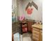 Bright bathroom featuring a tile shower, granite countertops and decorative wall art at 3730 42Nd S Way # K, St Petersburg, FL 33711