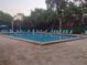 Community pool with lounge chairs and umbrellas on a brick paver deck at 3730 42Nd S Way # K, St Petersburg, FL 33711