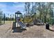 Community playground with slides, climbing structures, and a wood chip surface at 3852 Sorrel Vine Dr, Wesley Chapel, FL 33544