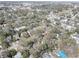 An aerial view captures a residential area featuring tree coverage and community amenities at 6532 30Th N St, St Petersburg, FL 33702