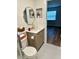 Updated bathroom featuring a tiled walk-in shower and stylish vanity at 9987 85Th Way, Seminole, FL 33777