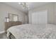Comfortable bedroom with neutral tones, a light fixture, and a closet, creating a relaxing retreat at 2722 Via Tivoli # 430A, Clearwater, FL 33764