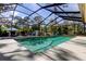 Spacious screened-in pool area, perfect for relaxation with comfortable lounge chairs and lush tropical landscaping at 3089 Enisglen Dr, Palm Harbor, FL 34683