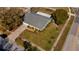 Aerial view of a single-Gathering home with a well-manicured lawn and driveway at 3298 Buckhorn Dr, Clearwater, FL 33761