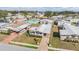 Drone shot showcasing the community layout of single story homes and nice landscaping at 5538 Antigua Dr, Zephyrhills, FL 33541