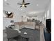 Staged living room featuring a neutral color palette, modern décor and open floor plan at 724 Winterside Dr, Apollo Beach, FL 33572