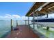 Private boat dock with a lift, providing easy access to the water for boating enthusiasts at 901 Bay Esplanade, Clearwater Beach, FL 33767