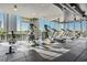 Bright gym featuring modern equipment and expansive windows with beautiful city views at 777 N Ashley Dr # 1505, Tampa, FL 33602