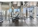 Bright gym featuring modern equipment, rubber floors, and expansive windows with beautiful city views at 777 N Ashley Dr # 1505, Tampa, FL 33602