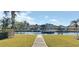 Scenic waterfront view featuring boat docks and lush tropical landscaping under a clear blue sky at 4812 Jasper Dr Dr # 101, New Port Richey, FL 34652