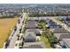 Elevated view of a residential area showcasing neatly arranged homes, manicured lawns, and community landscaping at 5134 Ballantrae Blvd, Land O Lakes, FL 34638