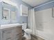 Relaxing bathroom with light blue walls and a modern vanity offers a tranquil space at 5973 Terrace Park N Dr # 103, St Petersburg, FL 33709