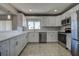 Modern kitchen with white cabinets, stainless steel appliances, and durable countertops for cooking enjoyment at 100 Bluff View Dr # 514A, Belleair Bluffs, FL 33770