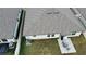 This aerial view showcases the home's backyard patio and privacy fence, along with the AC unit on the side at 10854 Sage Canyon Dr, Riverview, FL 33578