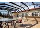 Expansive covered pool patio with outdoor bar and seating areas, great for enjoying the outdoors at 1115 Signature Dr, Sun City Center, FL 33573