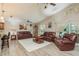 Spacious living room with vaulted ceilings and wood-style flooring at 1312 Gulf Rd, Tarpon Springs, FL 34689