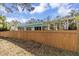Backyard with a wooden fence and lush greenery at 1431 54Th Ne Ave, St Petersburg, FL 33703