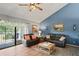 Spacious living room with seating, natural light, and access to outdoor balcony at 1801 E Lake Rd # 9G, Palm Harbor, FL 34685