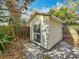 This backyard shed offers storage for lawn equipment and other outdoor items at 3124 61St N Ln, St Petersburg, FL 33710