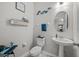 Charming powder room featuring decorative nautical theme with stylish sink and fixtures at 3133 King Fern Dr, Wimauma, FL 33598