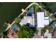 Aerial view of the house, and it's waterfront pool and dock at 4464 46Th S Ave, St Petersburg, FL 33711