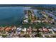 Aerial view showcasing waterfront homes along canals with private docks and boat access at 4464 46Th S Ave, St Petersburg, FL 33711