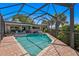 Screened-in pool with brick surround and view of the backyard at 4464 46Th S Ave, St Petersburg, FL 33711